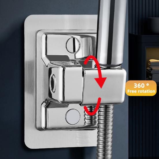 

1/2Pcs Shower Bracket 360 Degrees Flexible Adjustment Easy Installation Shower Head Holder Punch Free Shower Mount 1pc сірий