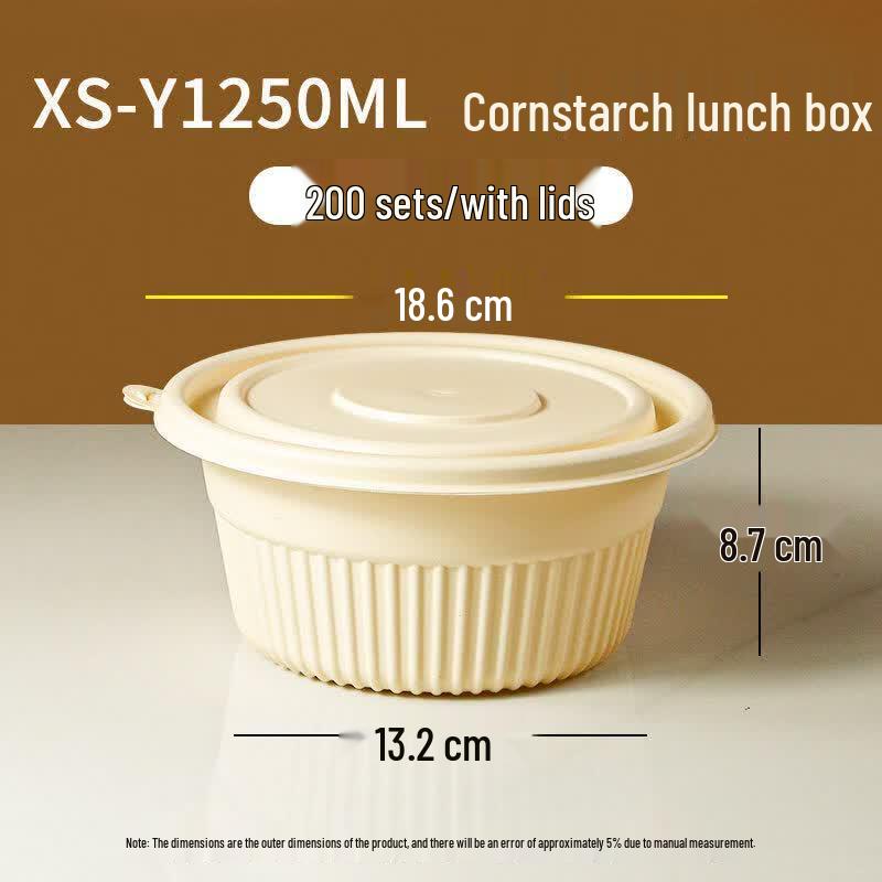Qiwei Biodegradable Corn Starch Round Takeaway Bowl