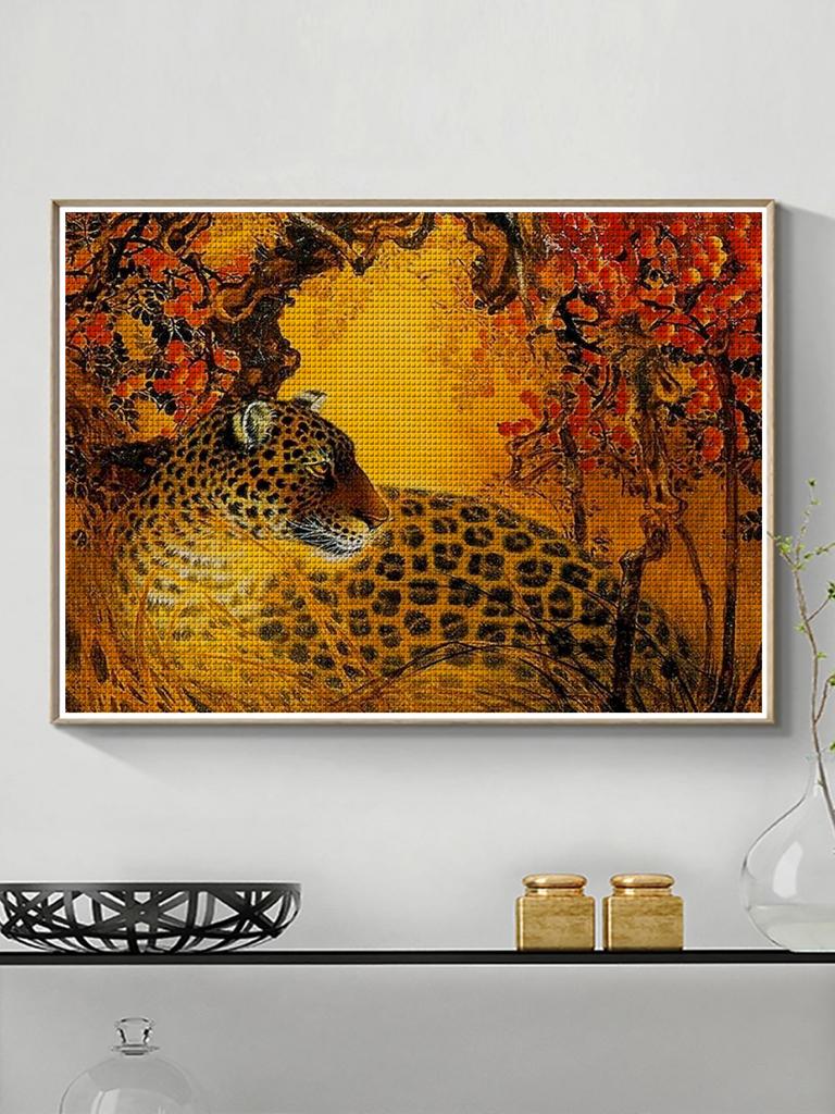Dschungel Leoparden Persönlichkeit DIY voller Bohrer Diamant dekorative Malerei