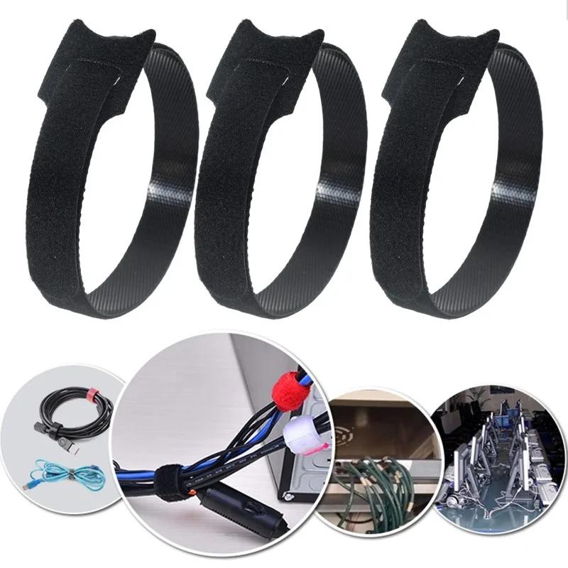10-100PCS Reusable Hook and Loop Straps Fastening Cable Ties Cable Straps Nylon Securing Wire Cord Ties Organizer Fastener Tape