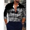 Spring and Autumn New Men's Men's Long Sleeve Shirt Casual Printed Shirt