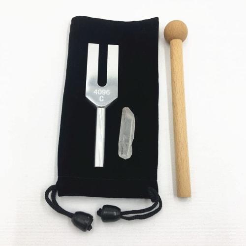 Audiophile Tuning Fork Crystal Tuner 4096hz with Crystal Healing Set
