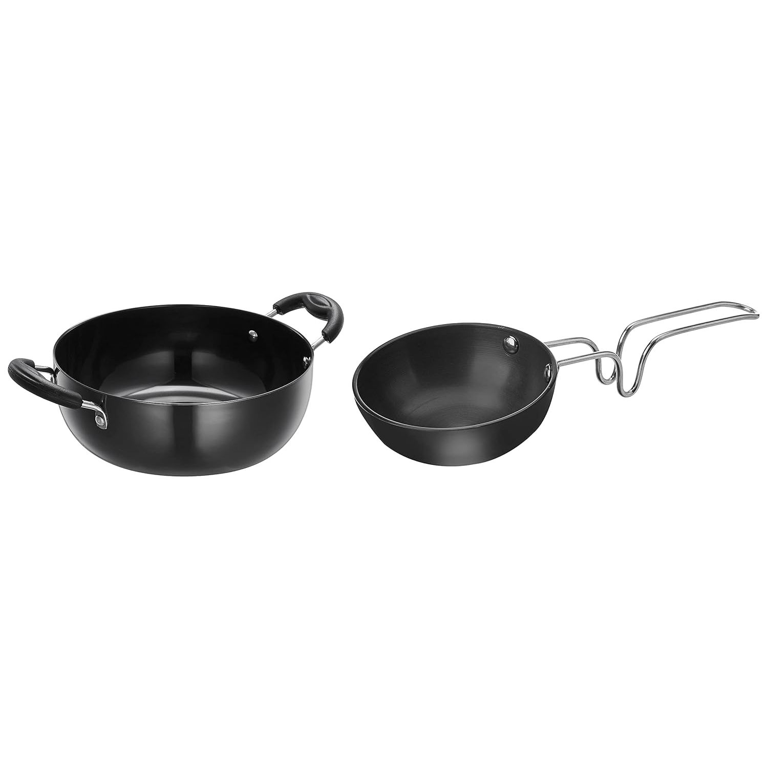 

Hard Anodized Deep Kadhai (2.5 litres) Hard Anodized Small Tadka Pan (9.4Cm), Black чёрный
