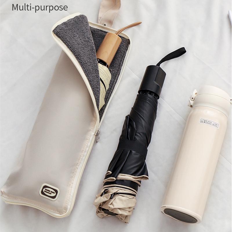 Multi Purpose Waterproof Umbrella Storage Pouch With Microfiber Lining Portable Umbrella Case For Rainy Days