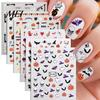 Ghost Manicure Decal 6 Sheets Halloween Glow-in-the-dark Nail Sticker, Spooky Pumpkin Skull Party Art Decor Decal, DIY Decoration Favors for