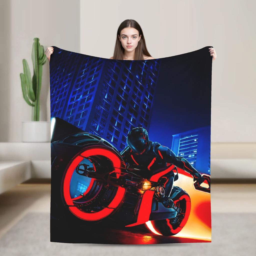 TRON Ares Lightcycle Dillinger Systems Blanket Fleece Printed MCP Movie Multi-function Warm Throw Blankets for Bedspread