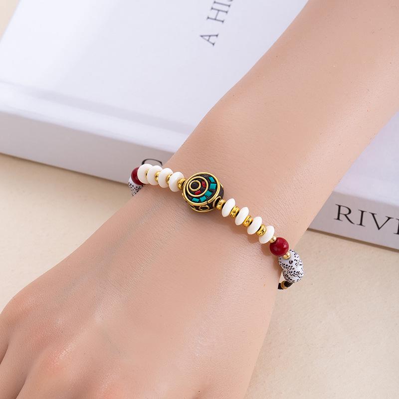 Tibetan-Inspired Retro Beaded Bracelet: Exquisite Handmade Ethnic Jewelry for Women
