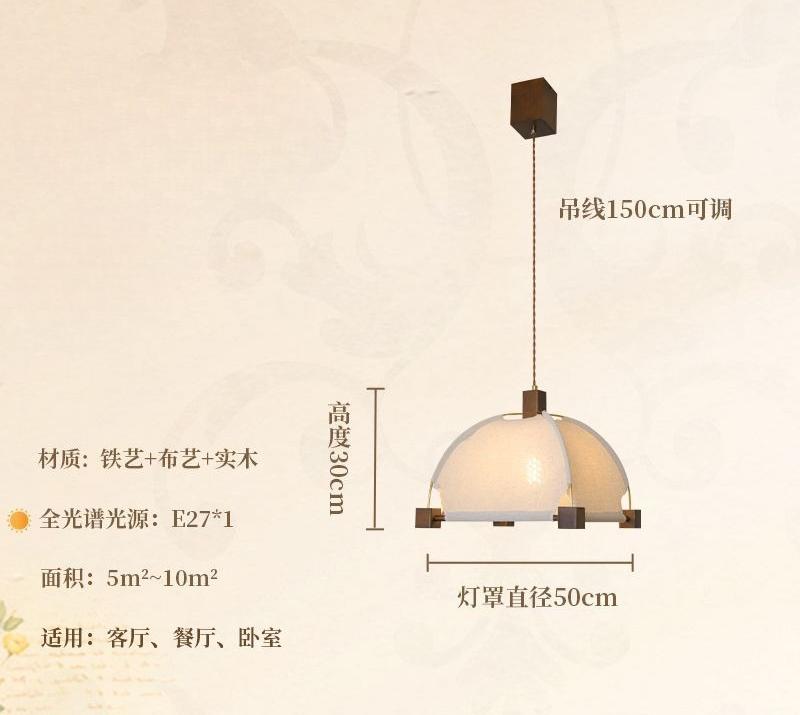 

Single Square Cloth LED Pendant Light For Dining Wire Fabric Hanging Island Kitchen Fabric Suspension Designer Lustre Warm White