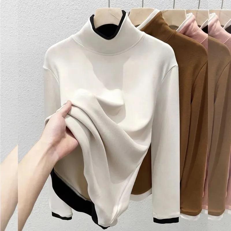 Tops for Women Long Sleeve Shirts Winter Oversize Fleece Thickened Casual Shirt Loose Blouse Pullover Tops