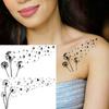 13 Sheets Black Dandelion Temporary Tattoos For Women Men Realistic Tattoos Sticker Fake Flying Birds Butterfly Flower Tatoos Paper Decoration