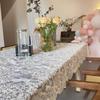 Embroidered Table Cover Organza Table Linen High-end French Lace Tablecloth  Wedding