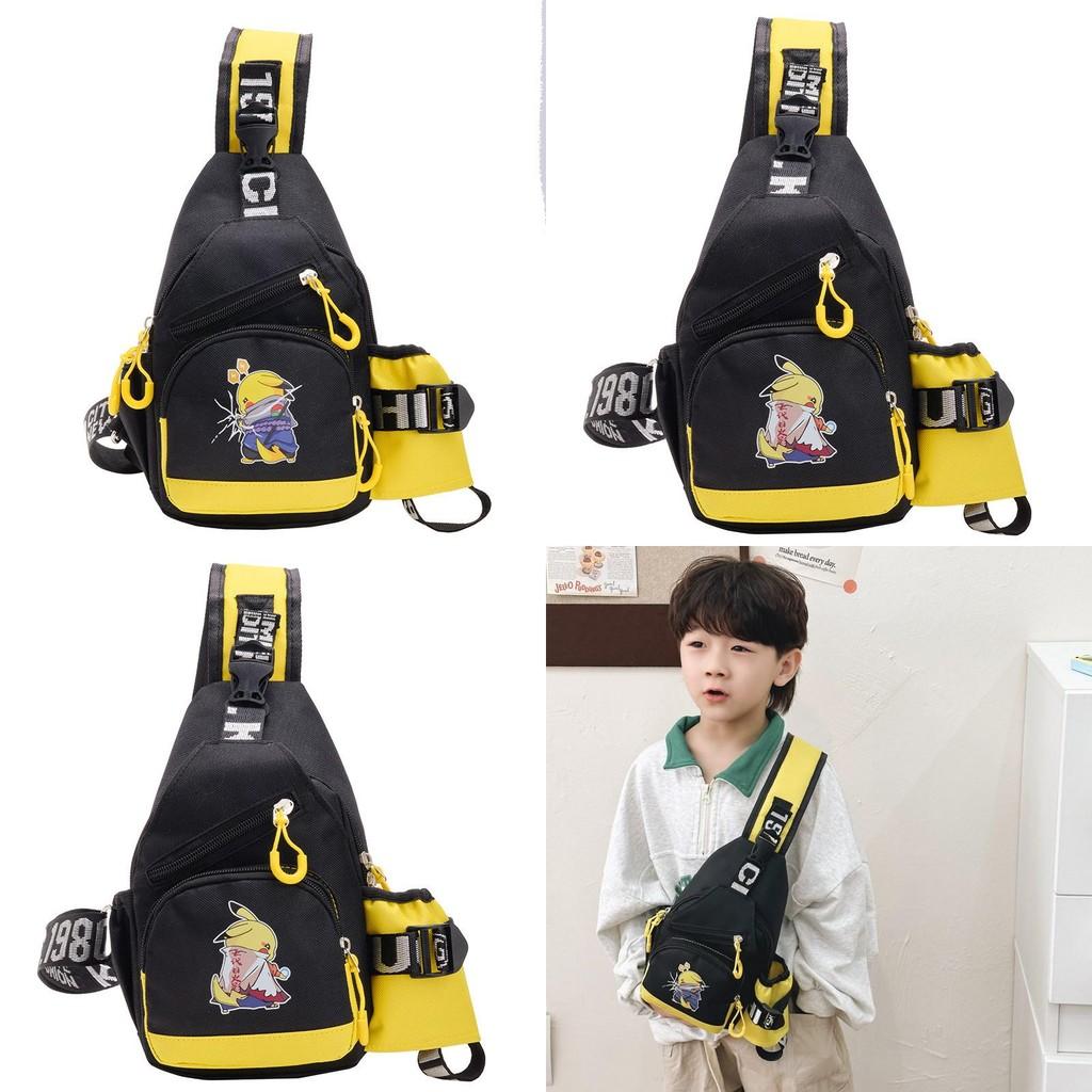 Borsa da petto Pokemon Fulmine per bambini in nylon traspirante per uso quotidiano