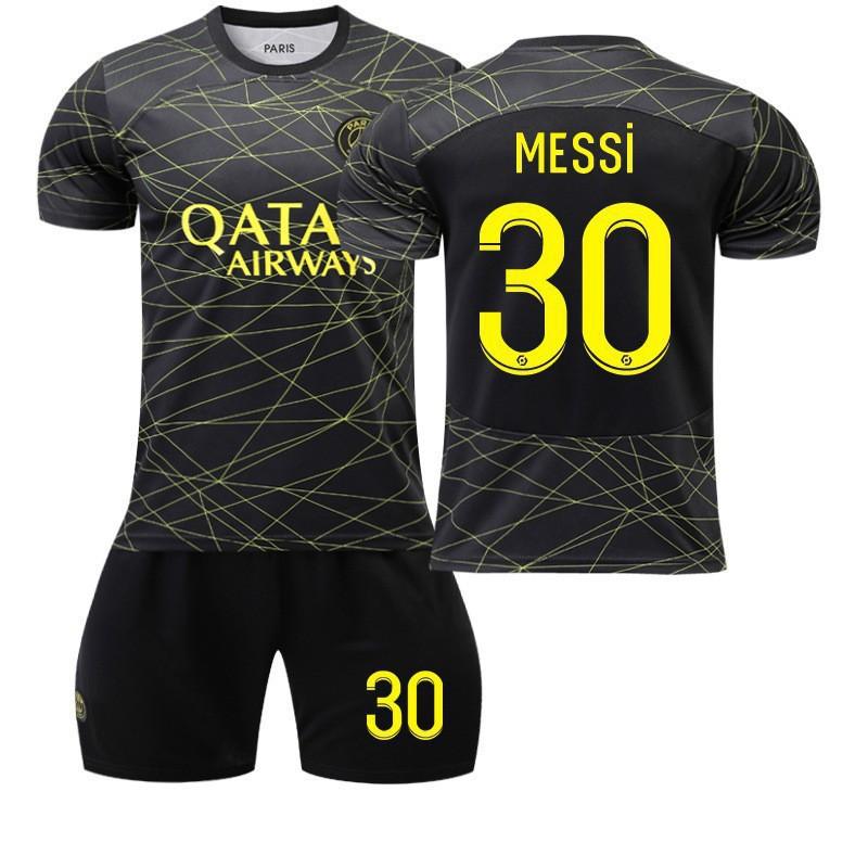 22-23 Paris Three-away Football Jersey No. 30 10 Neymar 7 Mbabpe Black Gold Line