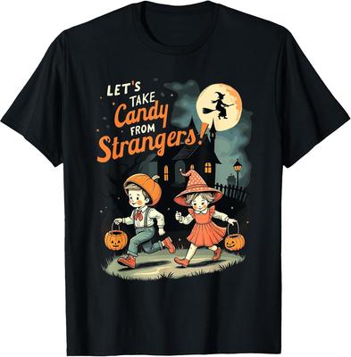 Vintage Spooky Halloween Graphic Tee - Candy from Strangers Design