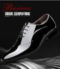 Autumn new men's business dress pointed patent leather shoes youth versatile lace-up large size men's shoes groom wedding shoes