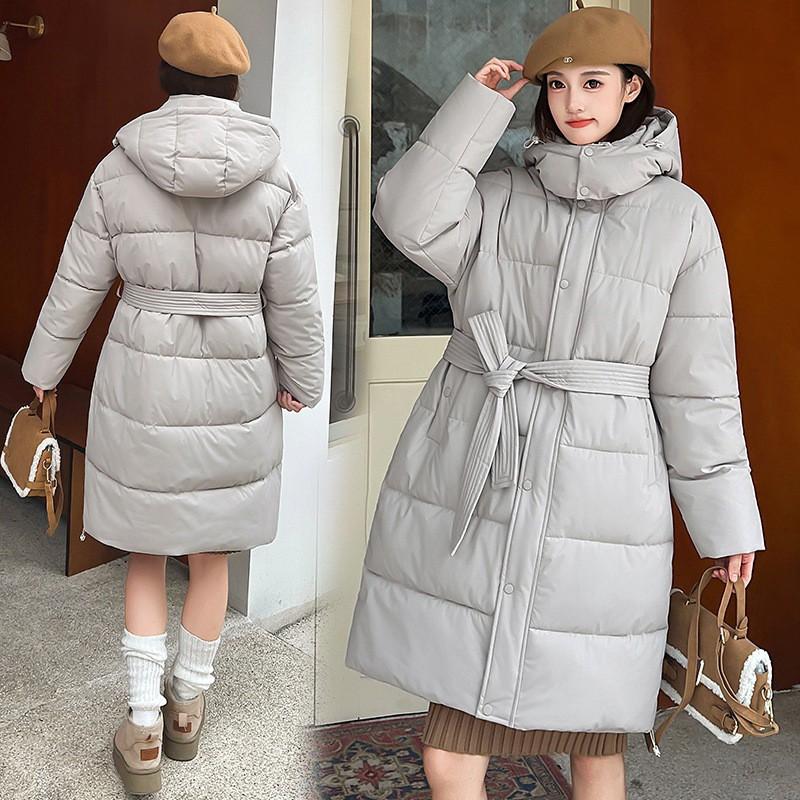 Womens Long Winter Hooded Cotton Padded Coat Over Knee Warm Slim Fit Outerwear 2026 Collection