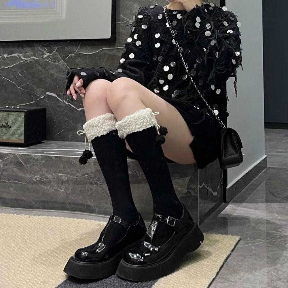 Șosete casual tricotate pentru vițel, bumbac pufos, lungi până la genunchi, șosete lungi pentru femei, șosete noi