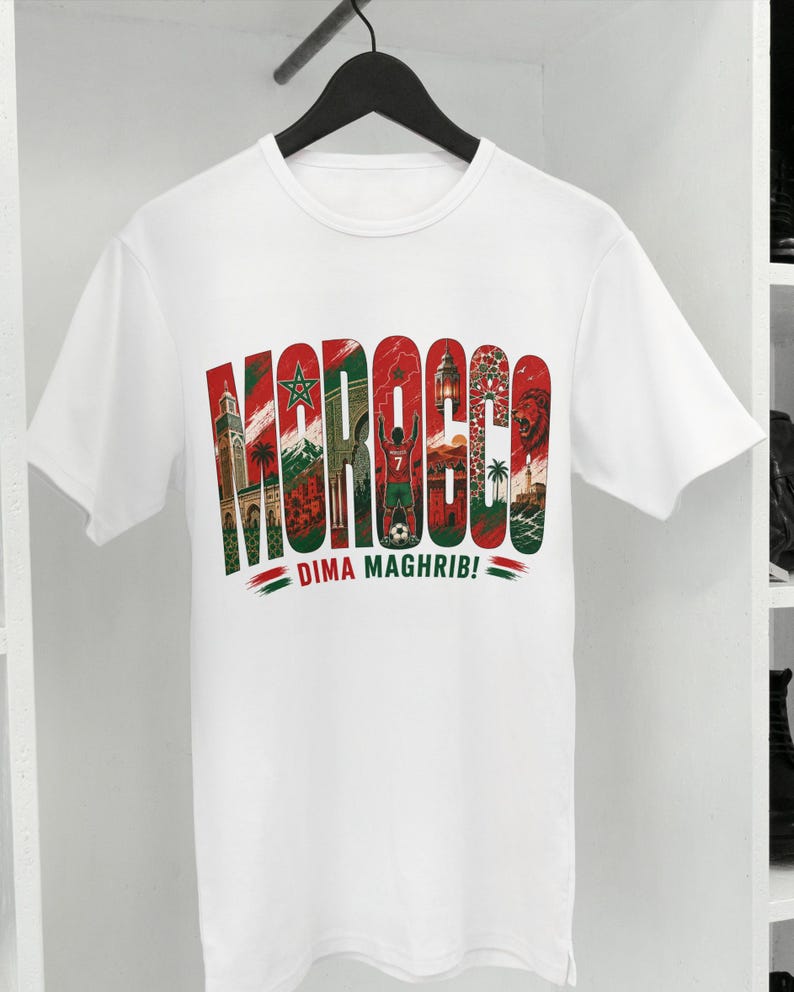 Morocco Soccer Fan Tee | World Cup 2026 Football Travel Unisex Shirt 4XL