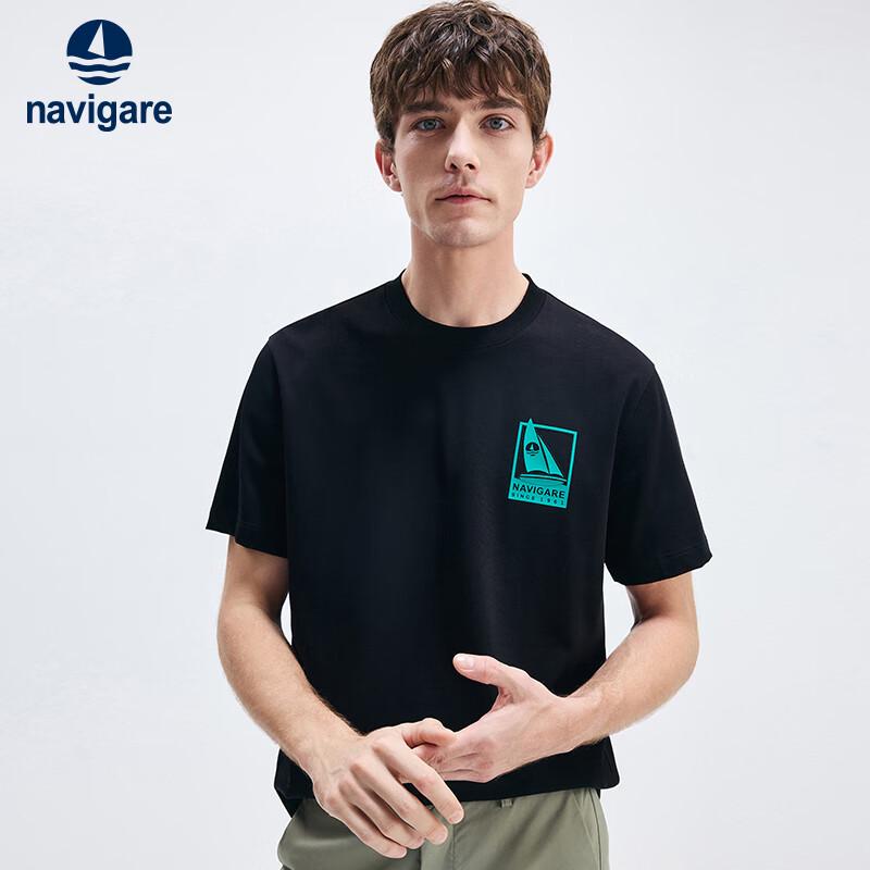 Navigare Men s Cooling Antibacterial Cotton Heavyweight Loose Fit T-Shirt S46 4670₽