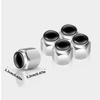 5pcs Metal Tire Valves Caps Corrosion Resistant Caps Hexagonal Designs Dust Proof Rubber Seal for Car & Motorcycles