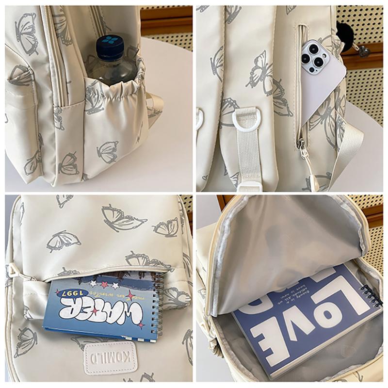 Butterfly Print Backpack Large Capacity Rucksack for Hiking Camping Commute and Travel Minimalist Design