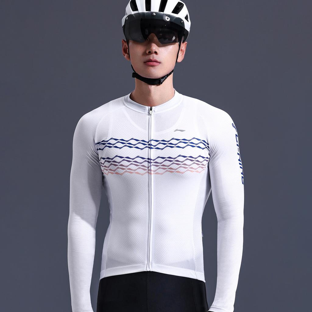 Li-Ning Quick-Dry Comfortable Skin-Friendly Long Sleeve Top With Shock Absorbing Hip Pads And Fitted Protective Shorts Cycling Set LCSY089+185