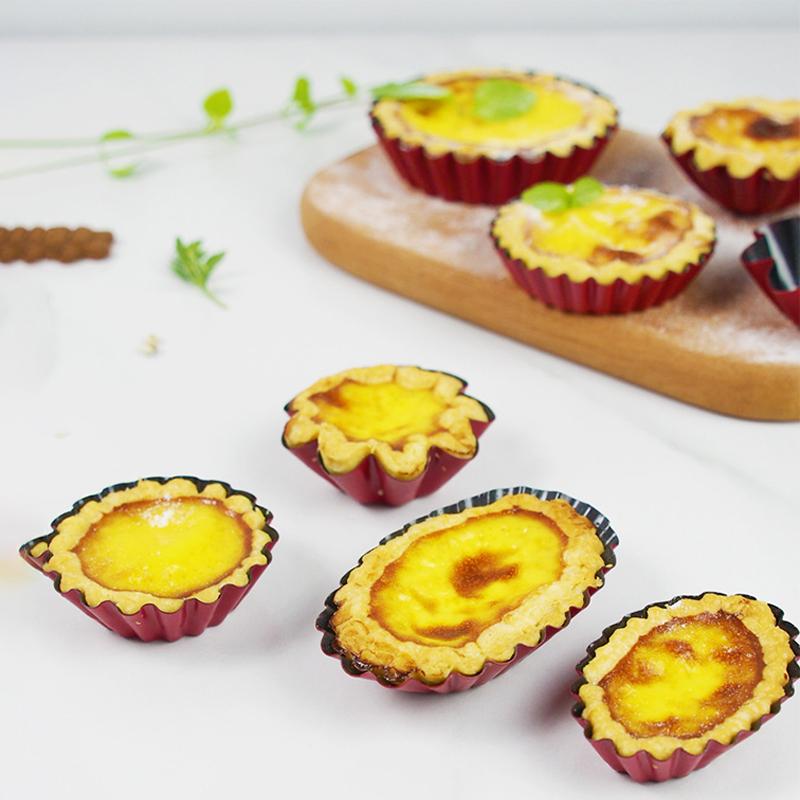 Leeseph 12-Pack Tart Mold Cupcake Cake Muffin Mold Tin Pan Baking Tool Carbon Steel