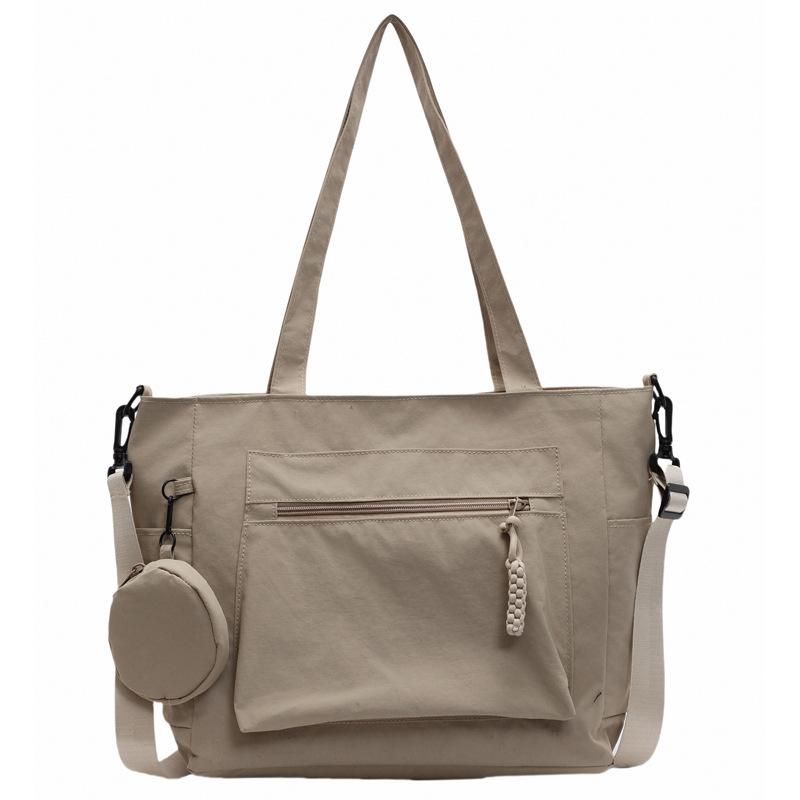 Beautiful Tote Bag Women's Personality Trend Portable Shoulder Bag 2025 New Simple Solid Color Large Capacity Messenger Bag