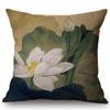 Chinese Retro Painting Style Classical Girl Lotus Cushion Covers Office Car Sofa Chair Home Decoration Cushion Cover Pillow Case