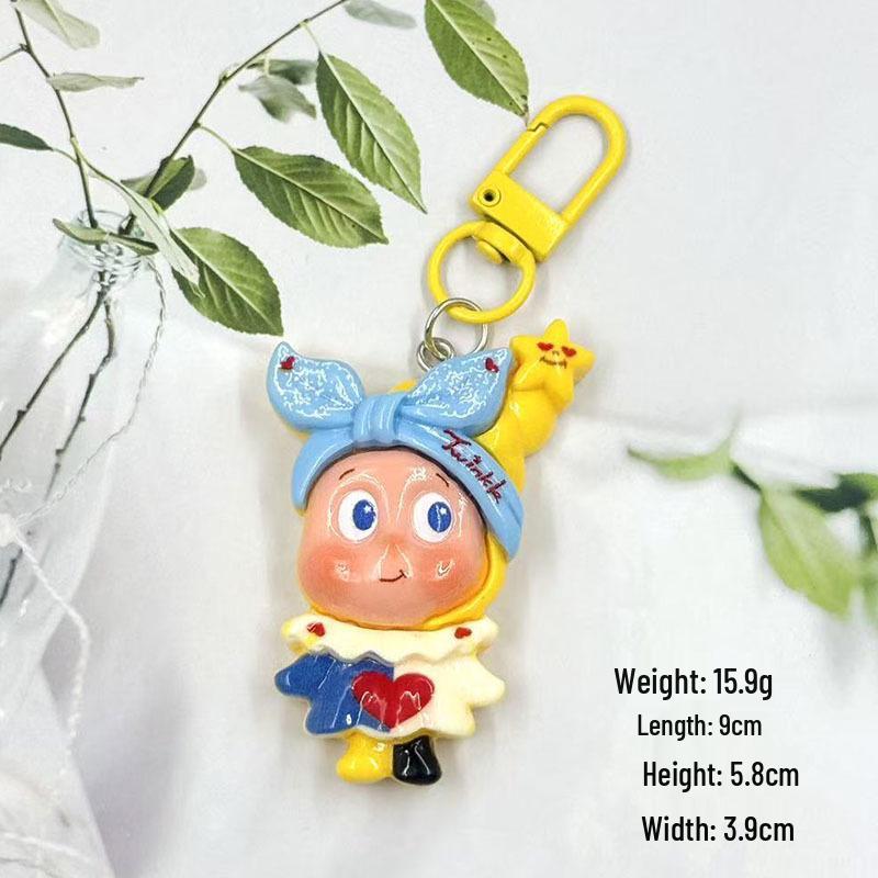 Large Cute Starman Keychain Pendant Resin Accessory for Bags and Jewelry
