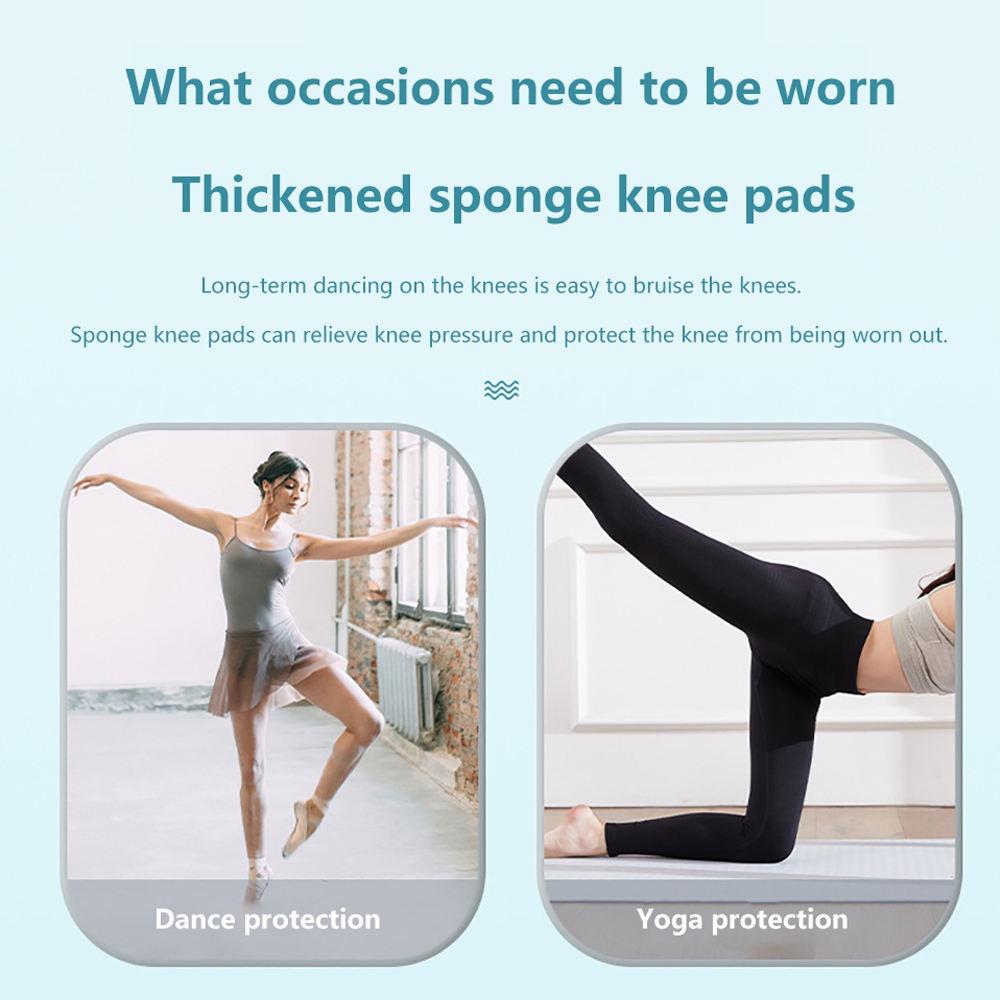 1Pair Sports Compression Knee Pads Dancing Knee Protector Thickened Sponge Knee Brace Support for Volleyball Yoga Ballet