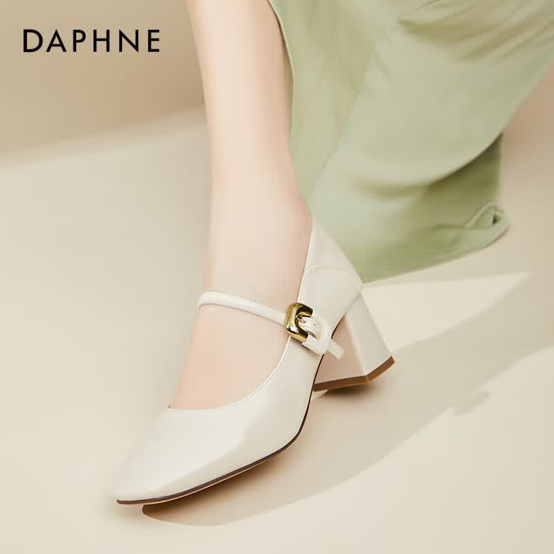 Daphne Women s Mary Jane Chunky Heel Shoes 37