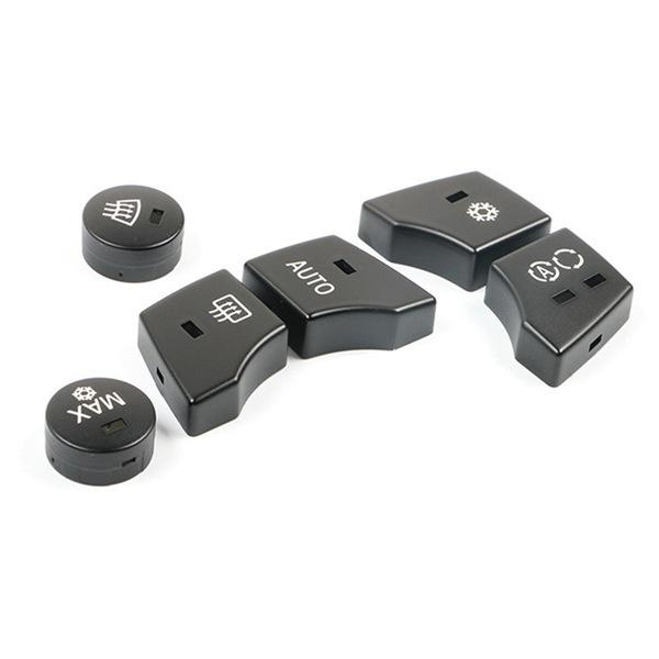 Black ABS 6-Key Car Dashboard Air Conditioning Button Cover Set None без