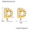 Qiong Yao 26-Letter Zircon Inlaid Jewelry Set: Gold-Plated Titanium Steel Necklace, Bracelet, Ring, and Stud Earrings.