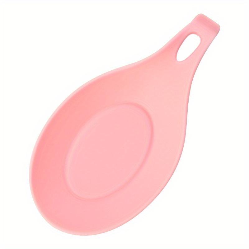 

5PCS Soup Spoon Pad Easy To Clean TPE Kitchenware Pad Silicone Spoon Pad Heat-insulating Spoon Pad Flavor Dish Pad Spoon Holder. Pink