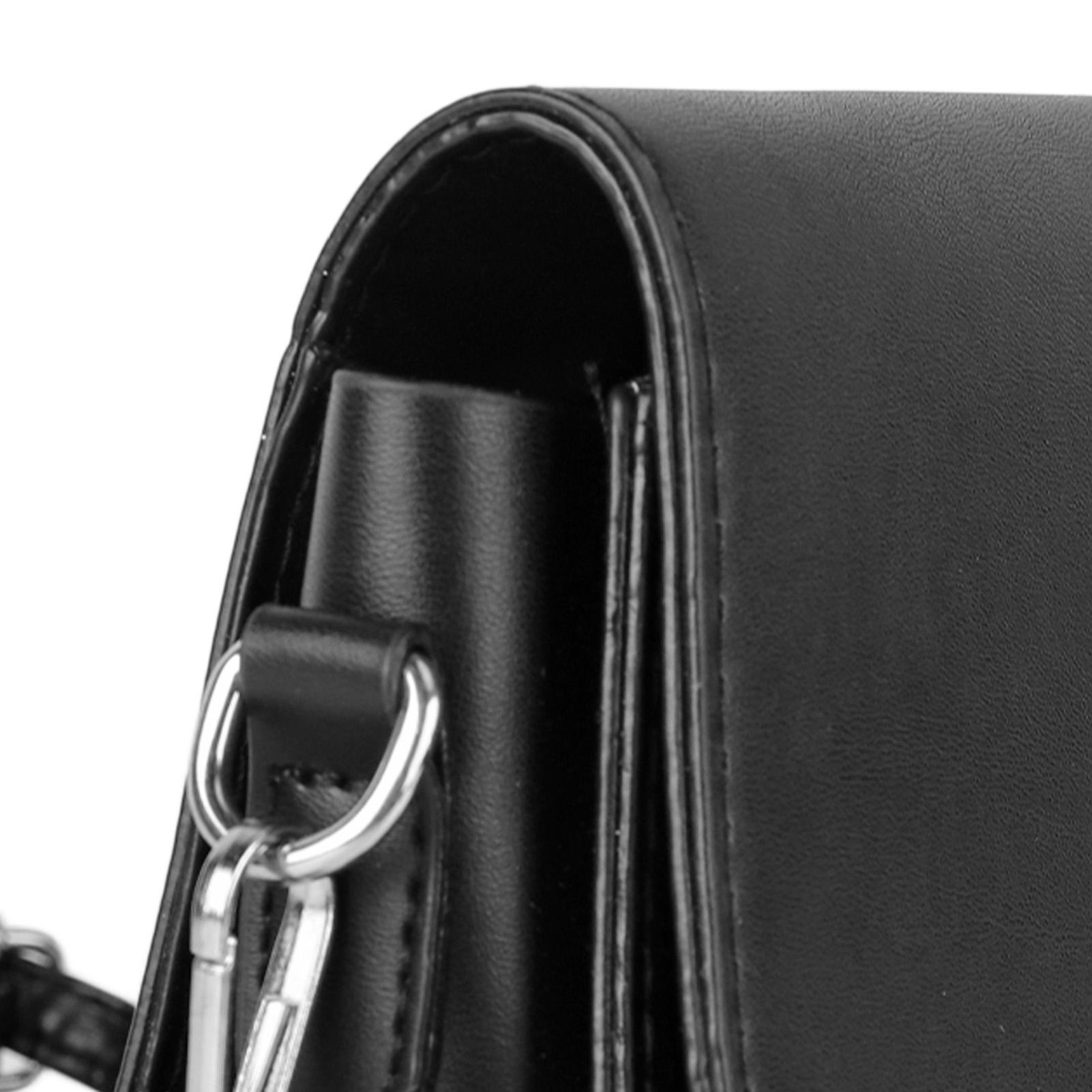 Women Shoulder Bag Adjustable Strap Saddle Handbag Pure Color Mini Handle Bag Simple Elegant Messenger Bag Black Free 1230₽