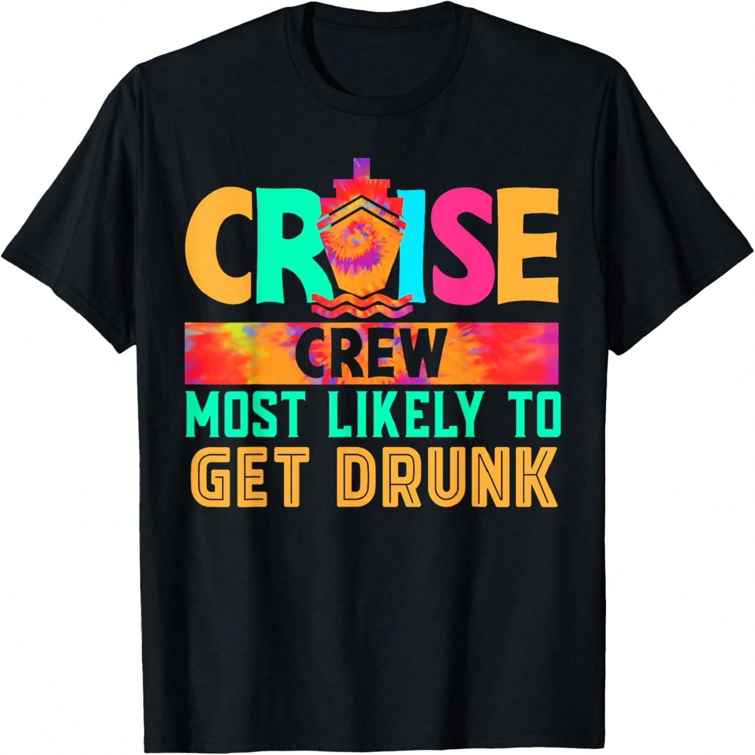 Cruise Crew Most Likely To Get Drunk Hippie T-Shirt S разноцветный