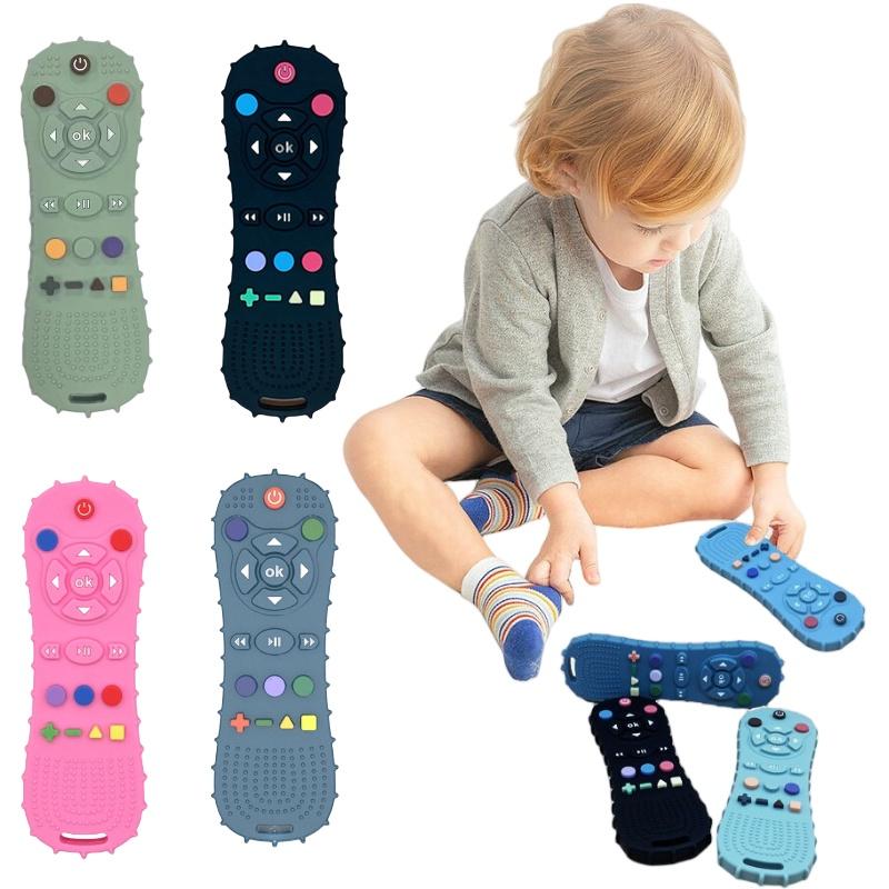 Infant Teething Toy With Colorful Buttons Soft And Chewy Food Grade Silicone 15*5cm