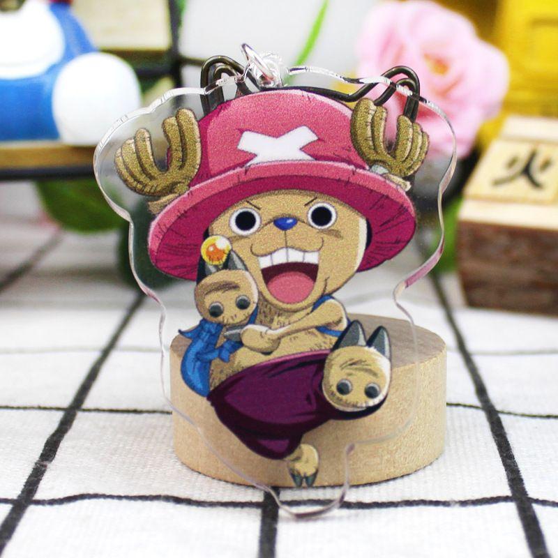 One Piece Keychain Pendant Anime Luffy Dragon Navigation King Surrounding Double Sided HD Bag Pendant Gift