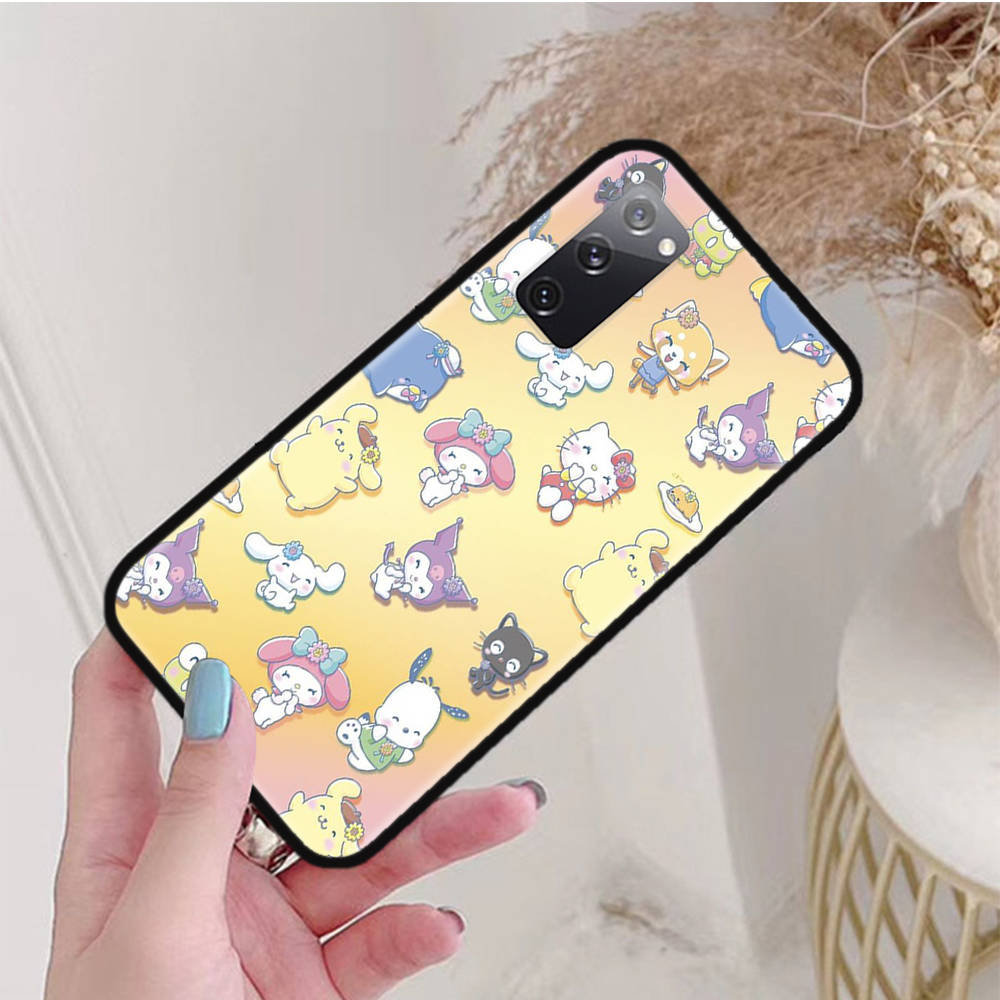 Black Case for Xiaomi Poco X6 X4 M5 M6 F5 F6 C65 C55 C50 C51 C40 Pro Redmi 14C A3X 13C 12C 11T 10A 9C Note 7 6 8A Plus L-7 Sanrio Characters