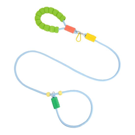 Slip Lead Dog Leash Heavy Leash with Padded Duty Pet Handle Anti-Tangle Clip Adjustable No Pull S синий