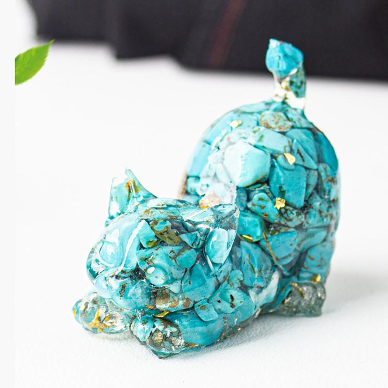 Katze Traditionelle Desktop-Dekoration Wohnaccessoires Tee-Haustier Sammlung Skulptur Handwerk