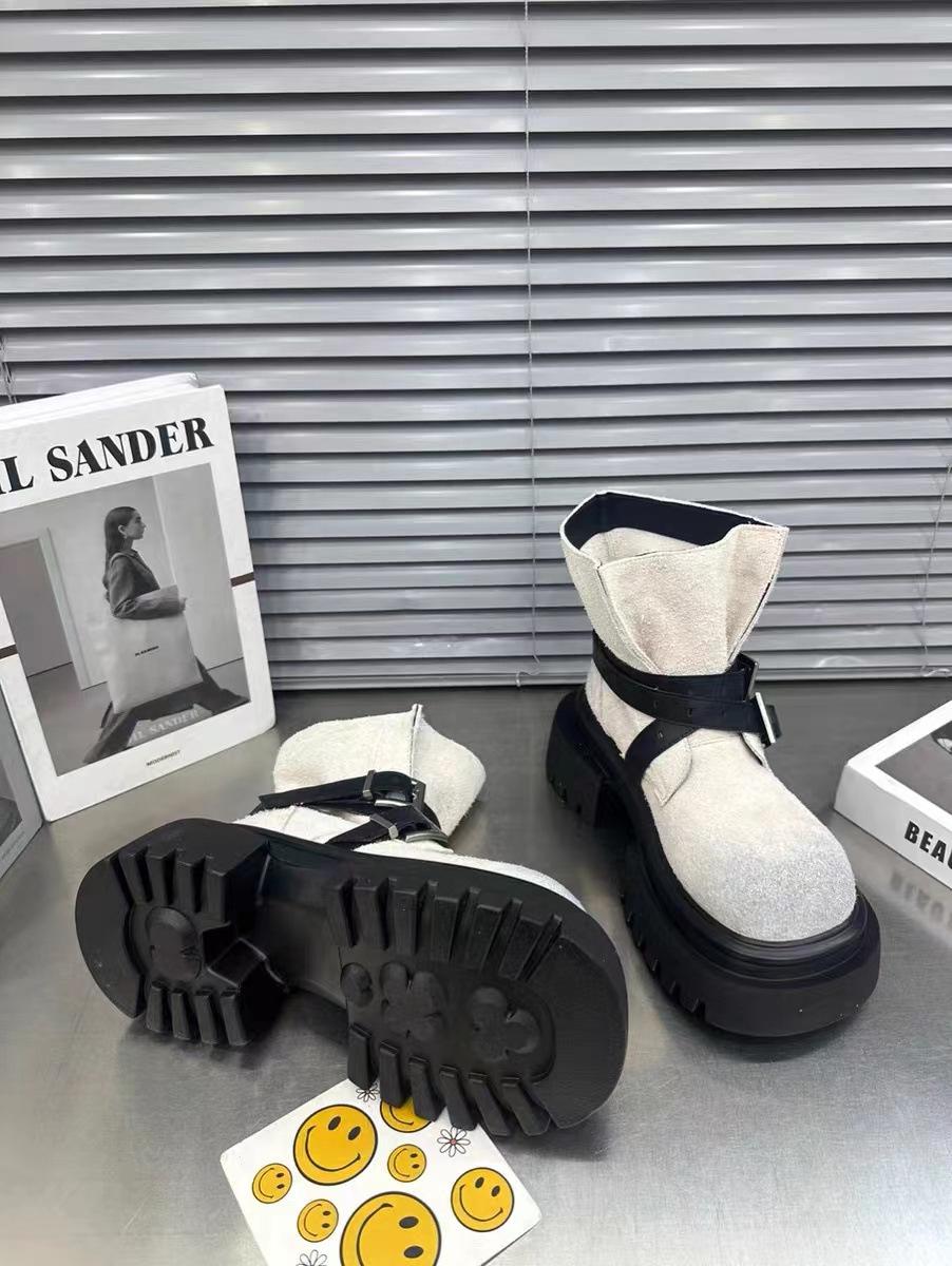 

Женские замшевые ботильоны на платформе Модные ретро панк ботинки Дизайнерская пряжка с ремнем Темперамент Женские короткие ботинки Botas Para Mujer 35