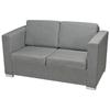 2-seater Sofa - vidaXL - Light Grey Fabric - Plush Comfort - Removable Cover - Contemporary Design
