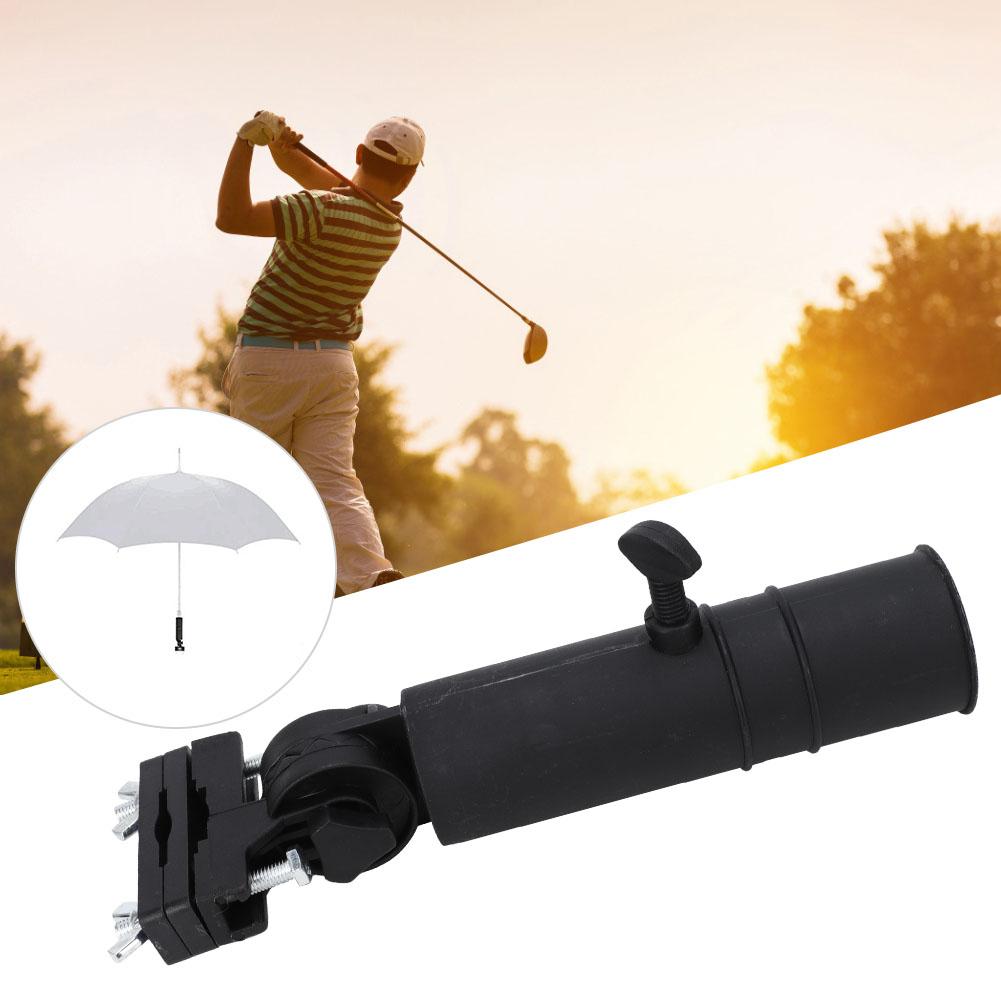 Universal Golf Cart Trolley Handle Multi Angle Adjustable Plastic Umbrella Holder Stand Black for Buggy Golf Cart or
