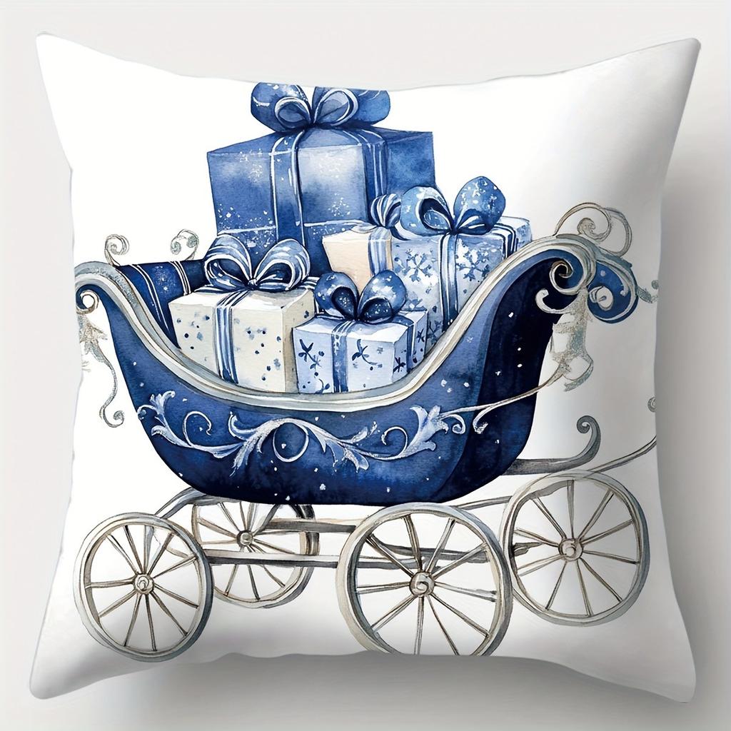 Poszewka na poduszkę świąteczną kominek choinka prezent poszewka na poduszkę poduszka na sofę zestaw pokój dekoracja domu prezent