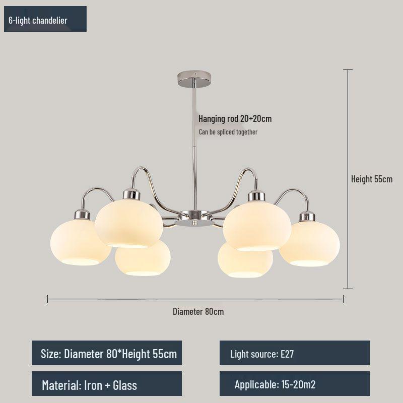 2025 Modern Minimalist Cream Chandelier: Elegant Main Light for Living Room, Bedroom, or Dining Room