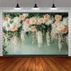 2D Flat Printing Champagne Rose & Wisteria Hanging Flower Backdrop