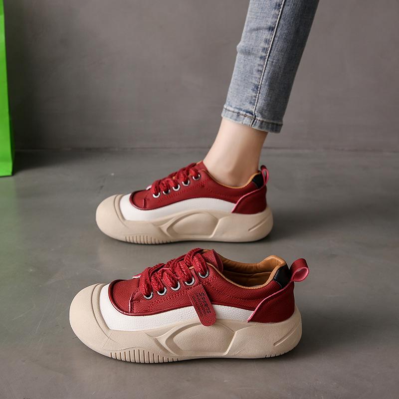 Height-increasing little white shoes 2025 spring and summer new retro single shoes women's soft sole versatile thick sole leather surface casual sp