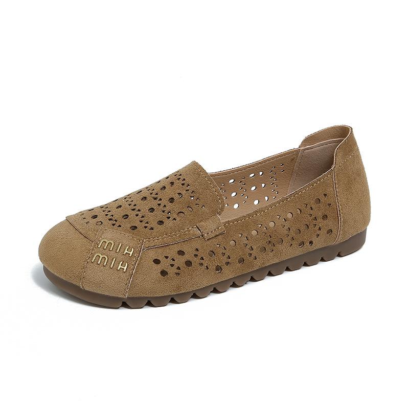 Lässige vielseitige Einzelschuhe Damen Frühling 2025 Explosion Ein-Pedal Boken Oma-Schuhe flach Mary Jane Doudou Schuhe